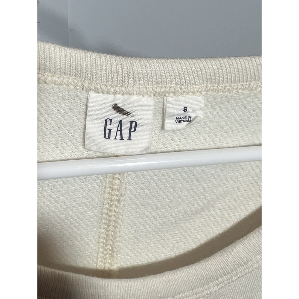 GAP Women's Cream Short‎ Sleeve Sweatshirt Dress Size S NWT - Picture 4 of 6